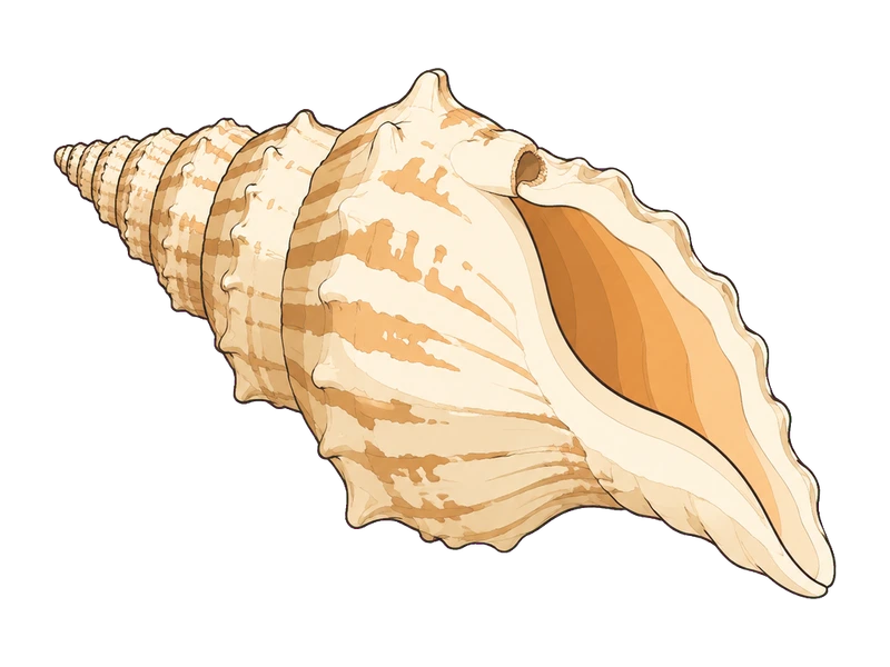 海螺号 · 2D 乐器插画